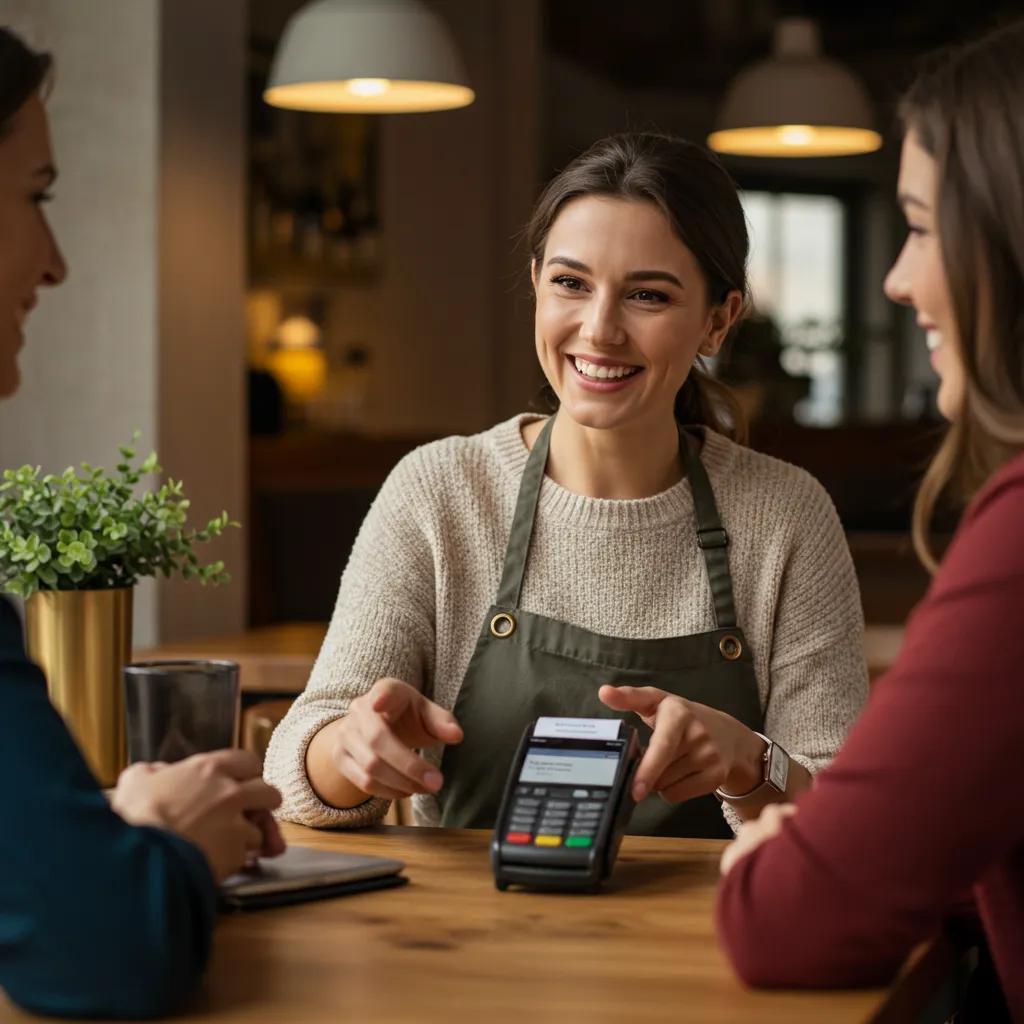 Small business owner using digital payment solutions to enhance customer experience