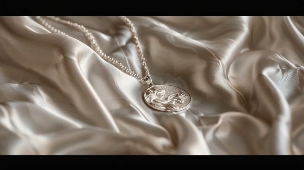 Detailed view of a personalized engraved necklace, symbolizing thoughtful gift-giving