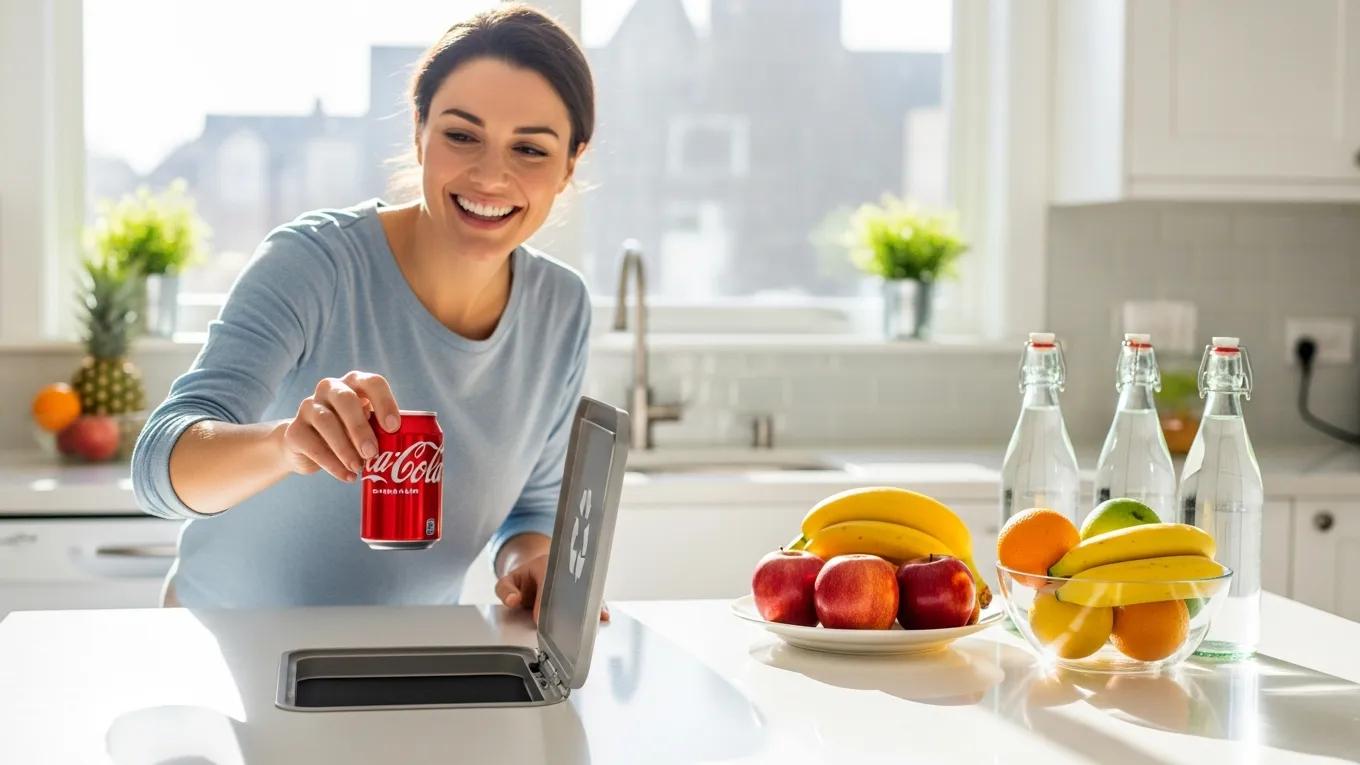 Person discarding a can of Coke, symbolizing the decision to stop sugary drinks for liver health