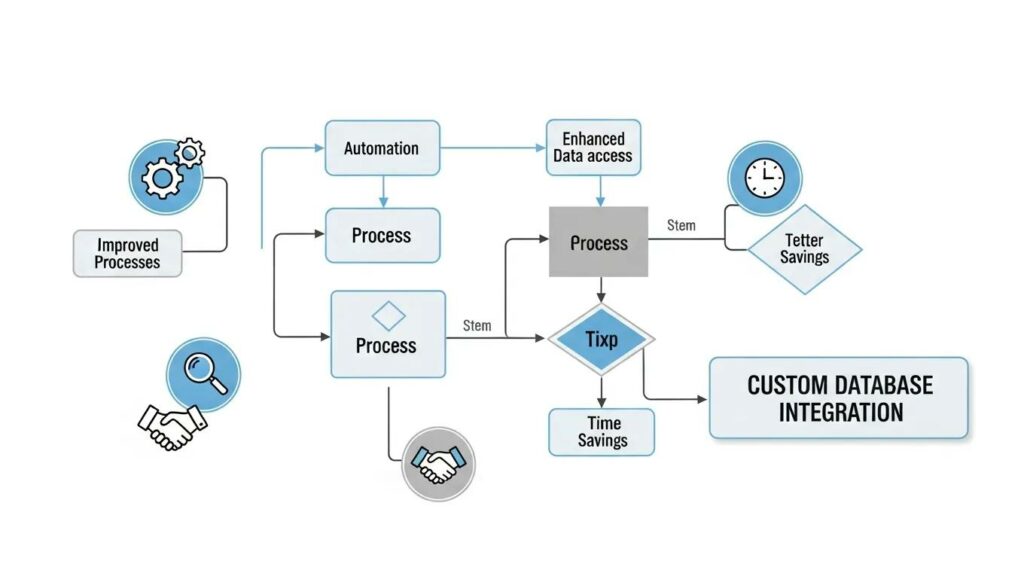 Visual representation of streamlined workflow processes enhanced by Sobersdata custom databases