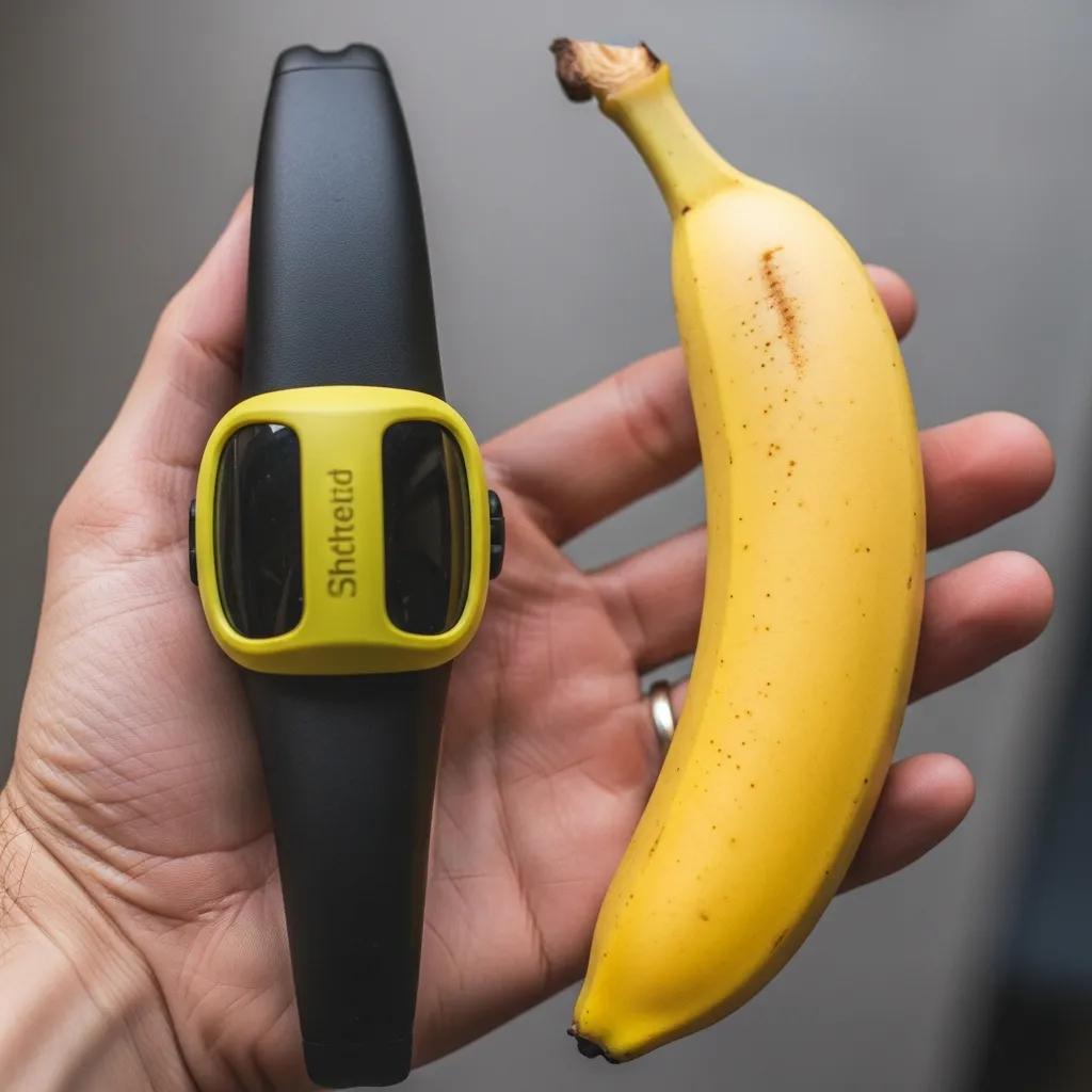 Human hand and banana side by side illustrating genetic connection